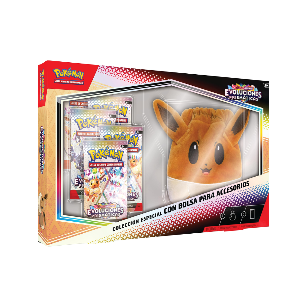 TCG Pokémon - Evoluciones Prismaticas - Colección especial con bolsa para Accesorios Eeve- Español