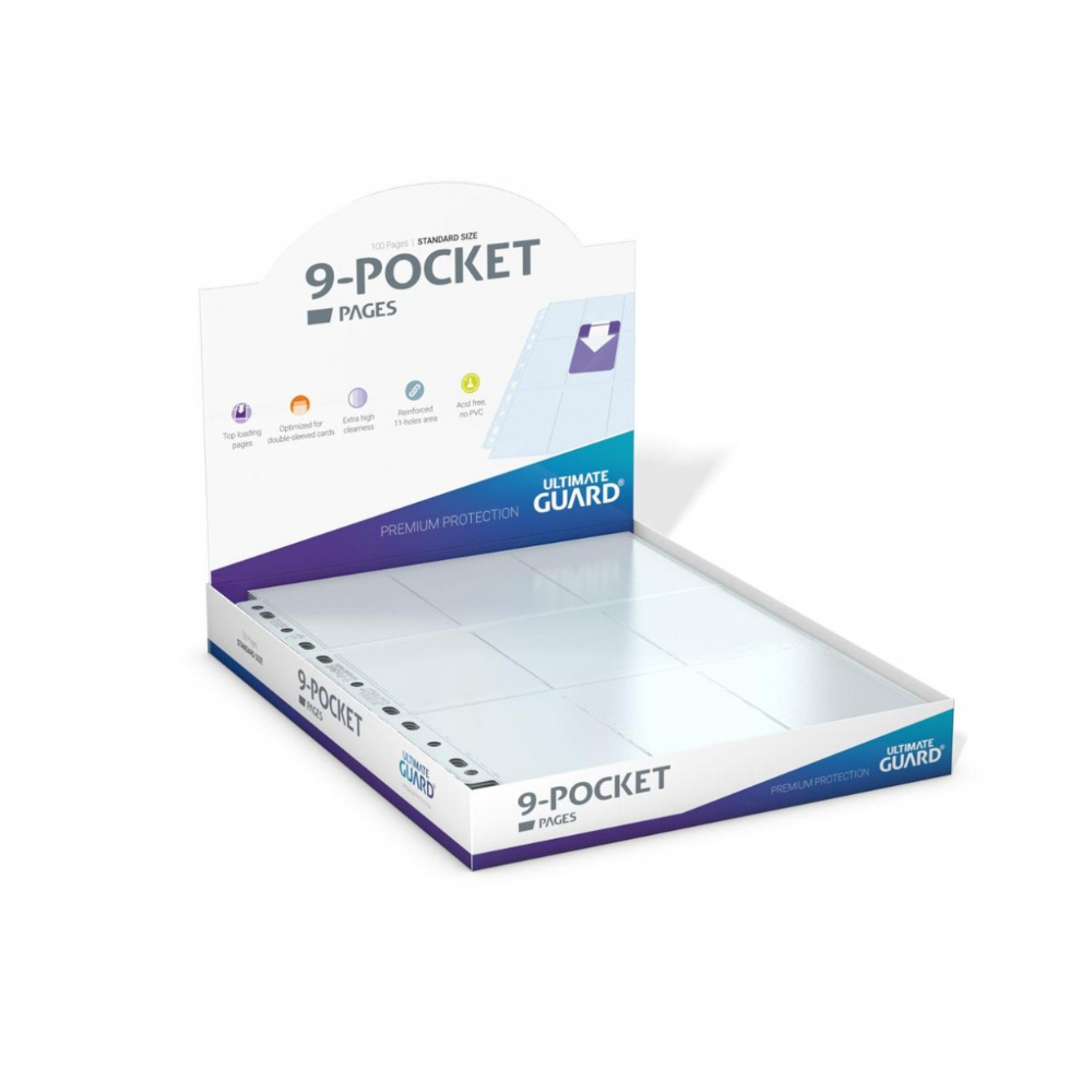 Accesorios TCG - Caja de 100 Hojas para Portafolio / Binder de anillos - 9 Bolsillos - Ultimate Guard