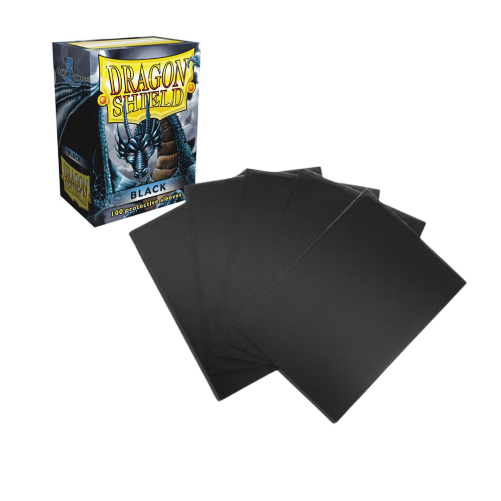TCG Accesorio - Fundas Color Negro Clasico para 100 Cartas (Sleeves) - Tamaño Standard - Dragon Shield