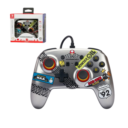 Accesorio - Switch - Control Alambrico Mario Kart Gris - Power A