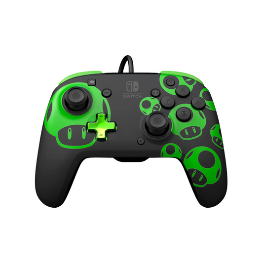 Accesorio - Nintendo Switch - Control Alámbrico Super Mario 1UP Glow in the Dark - PDP