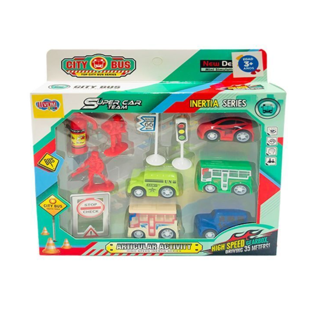 Juguete - Set Carro Friccion - Super car team
