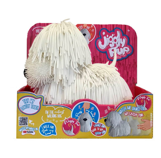 Juguete - Perro Caminador con sonido Jiggly Pup Blanco