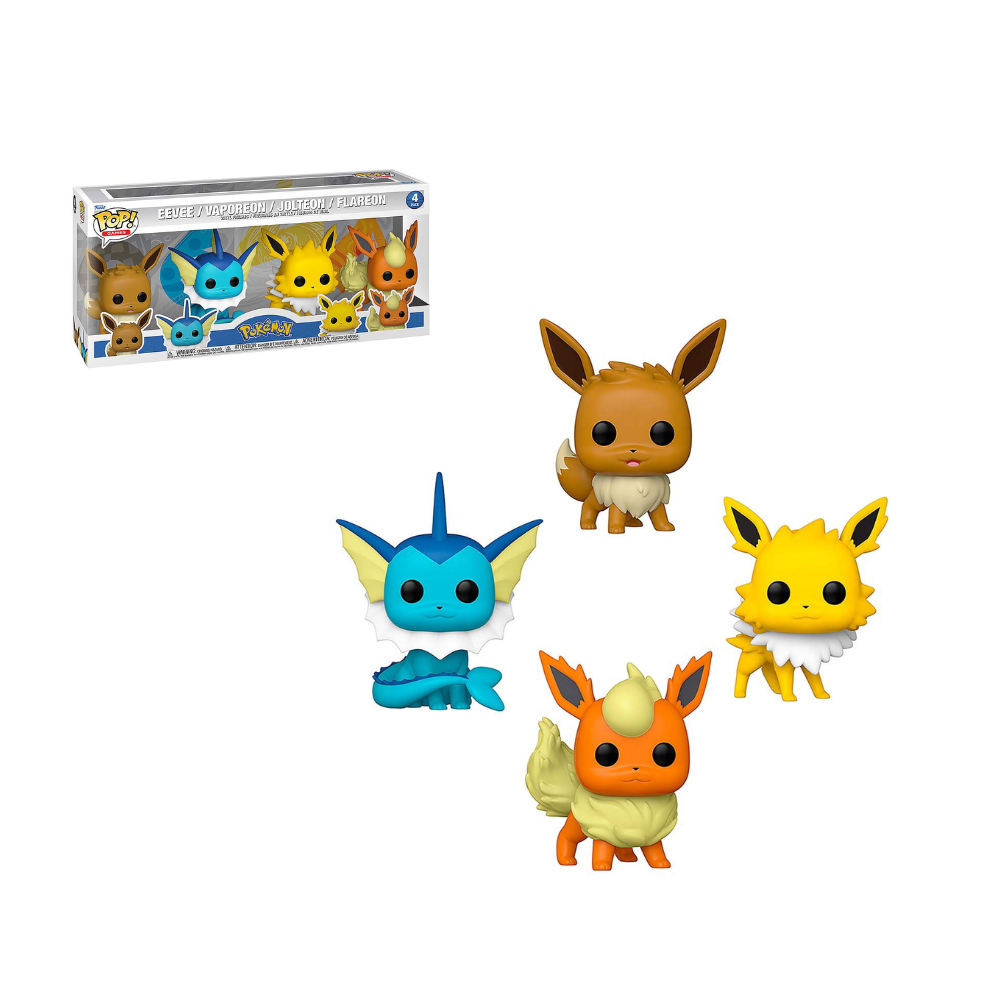 Funko Pop - Pokemon - 4-Pack - Eevee, Vaporeon, Jolteon y Flareon