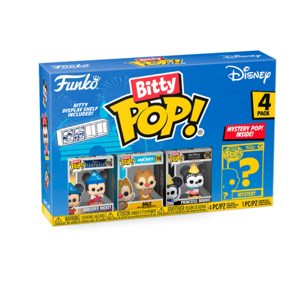 Funko Bitty Pop - Disney - Hechicero Mickey, Dale, Princesa Minnie, ???