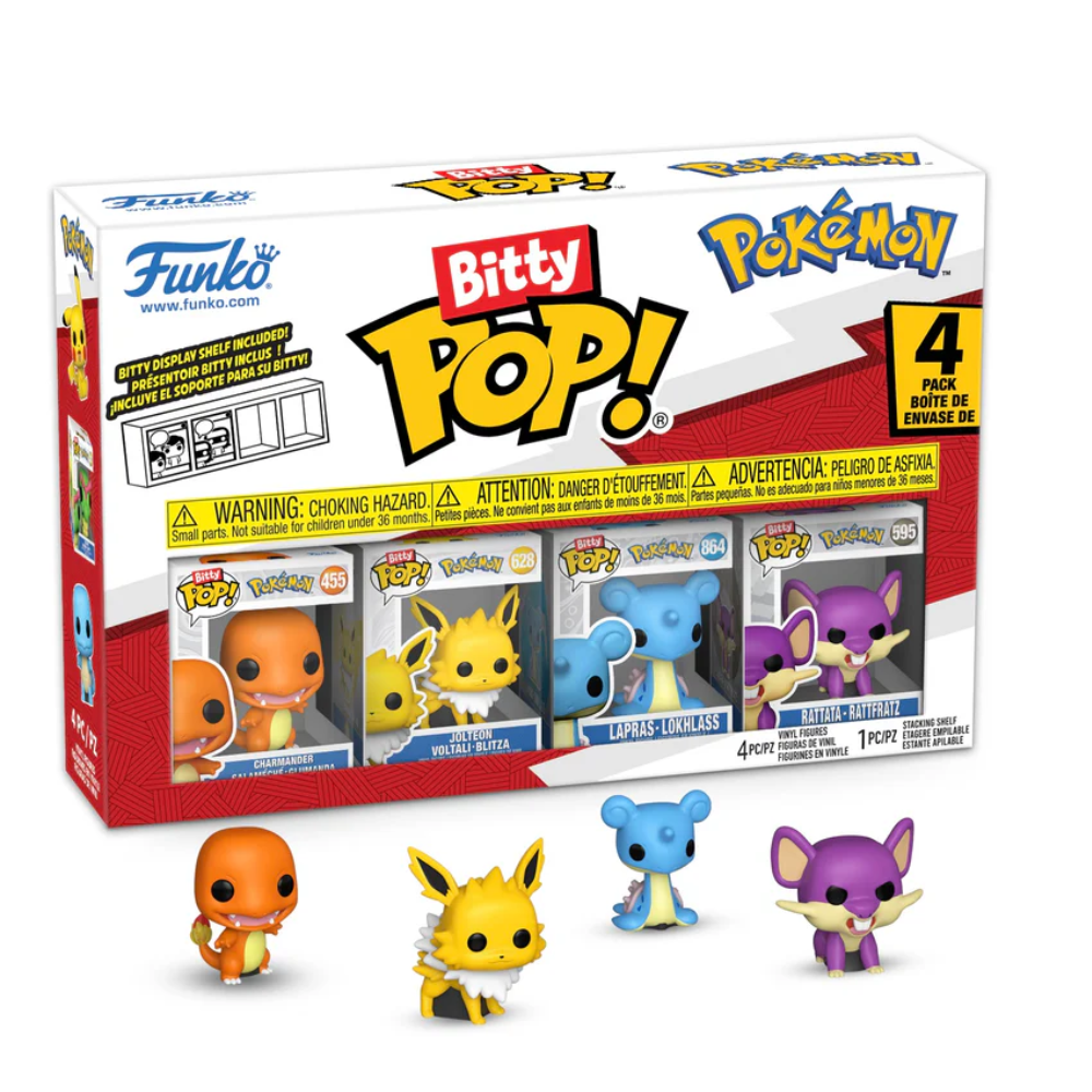 Funko Bitty Pop - Pokémon - Charmander, Jolteon, Lapras, Rattata