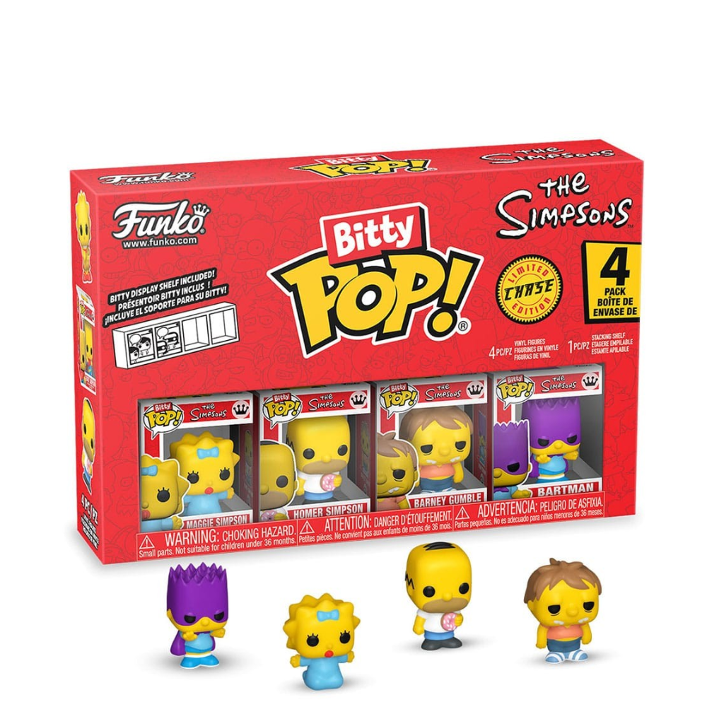 Funko Bitty Pop - The Simpsons - Maggie, Homero, Barney, Bartman