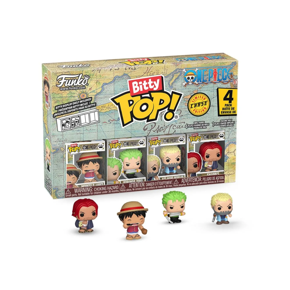 Funko Bitty Pop - One Piece - Shanks, Luffy, Zoro, Hand Axe Morgan