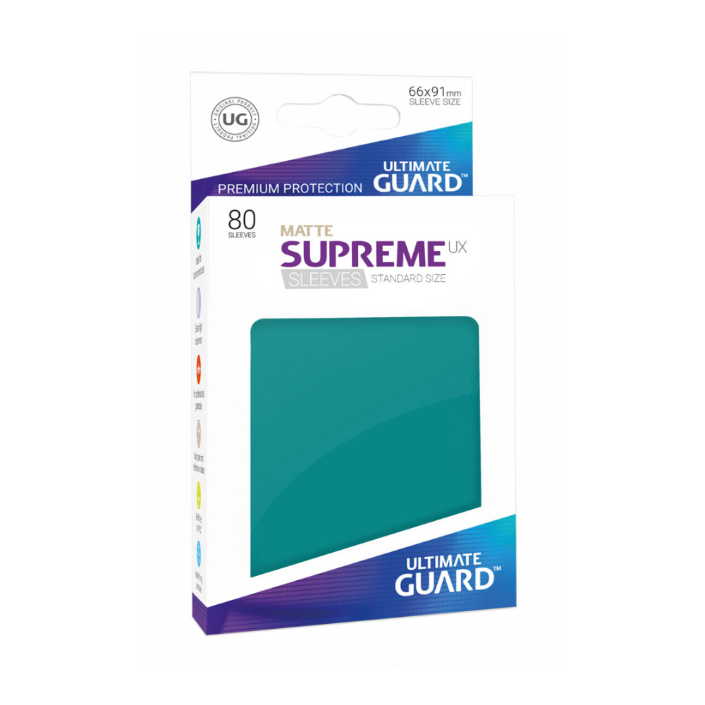 TCG Accesorio - Sleeves Ultimate Guard Azul Petroleo para 80 Cartas - Tamaño Estandar