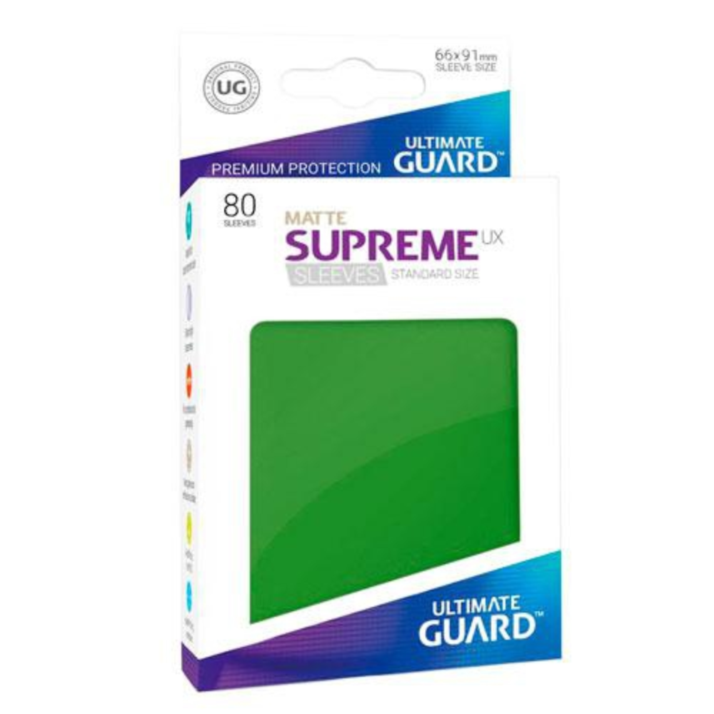 TCG Accesorio - Sleeves Ultimate Guard Verde para 80 Cartas - Tamaño Estandar