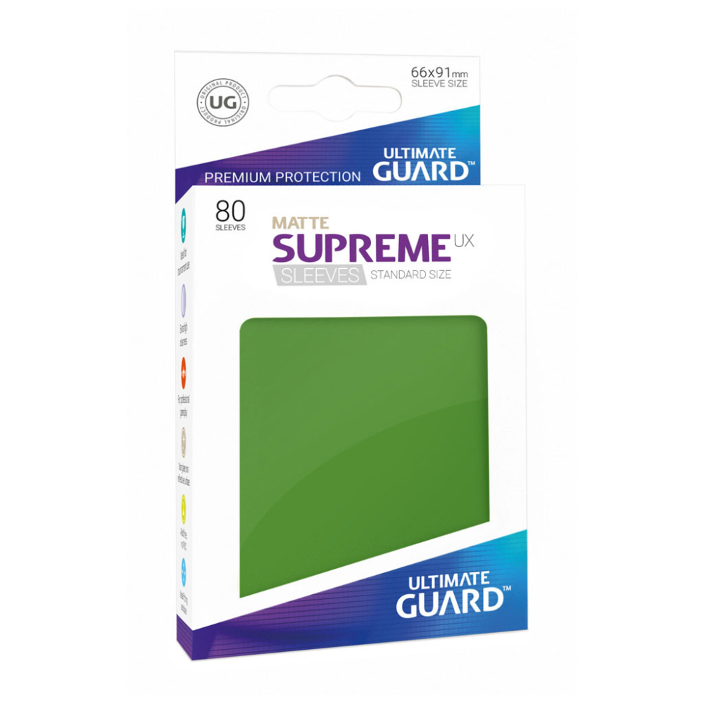 TCG Accesorio - Sleeves Ultimate Guard Verde Mate para 80 Cartas - Tamaño Estandar