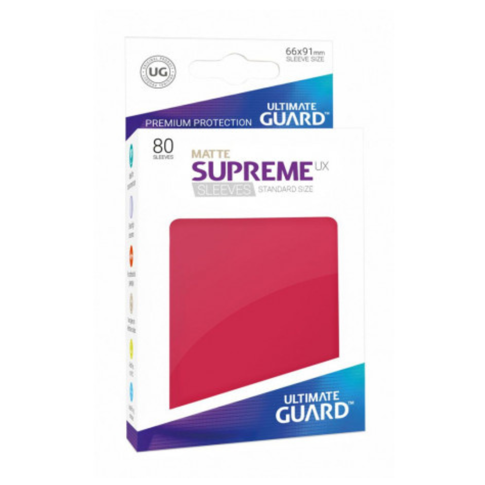 TCG Accesorio - Sleeves Ultimate Guard Color Rojo Mate para 80 Cartas - Tamaño Estandar