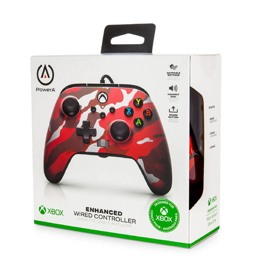 Accesorio - Xbox One - Control Alambrico Rojo Camuflado Metalico - Power A