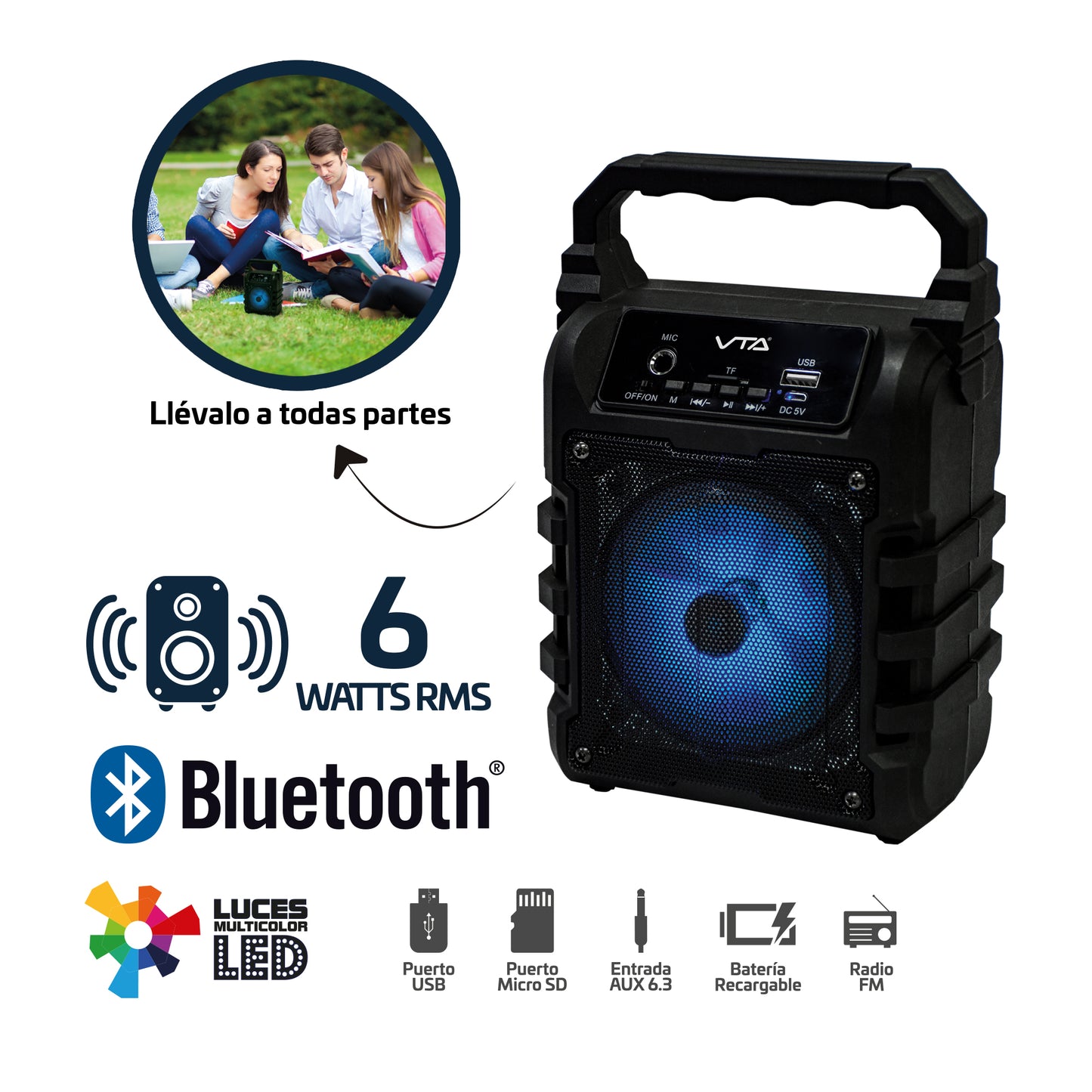 Tecnología - Parlante Bluetooth 6 Watts - VTA