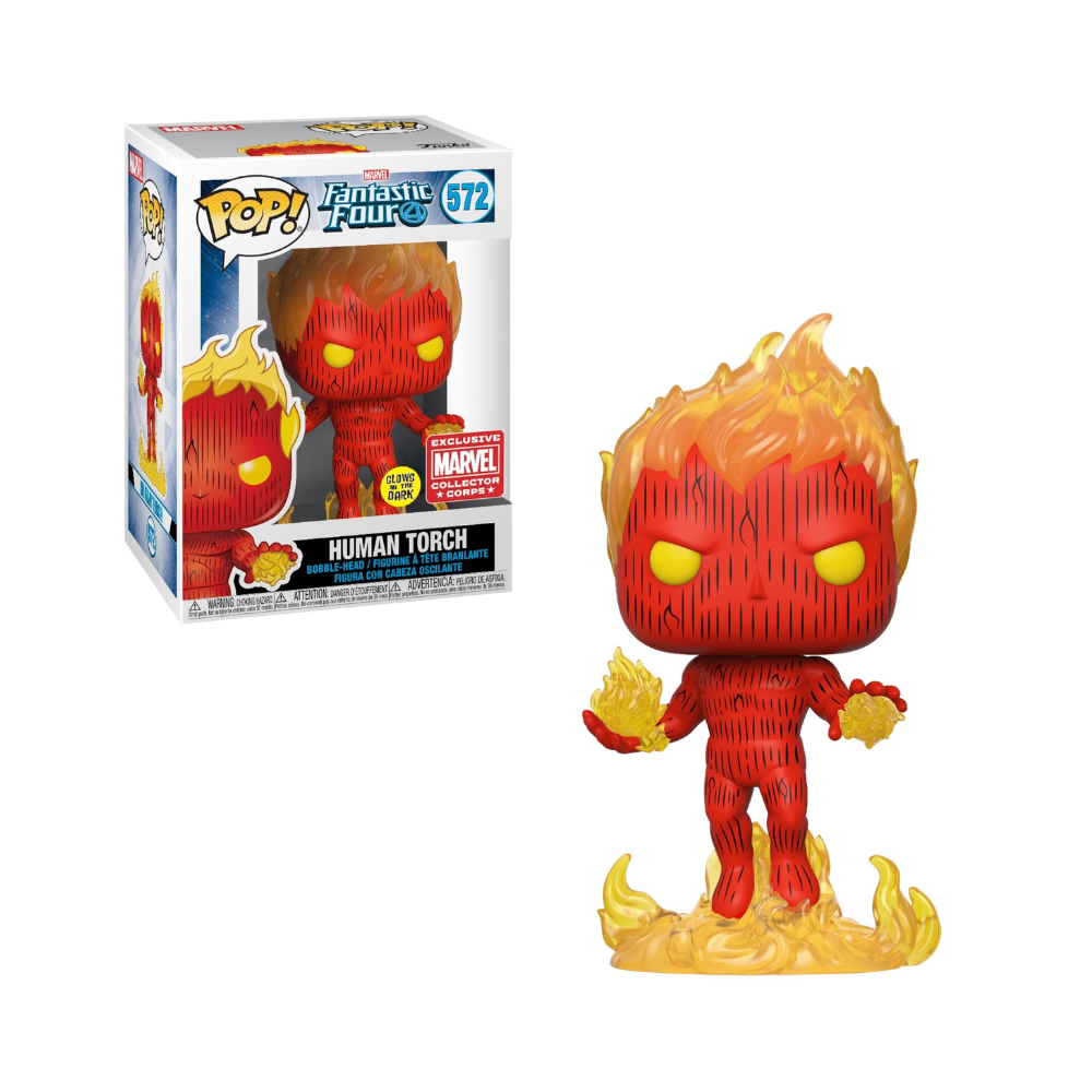 Funko Pop - Marvel - Human Torch - Collectors Corps Exclusive - Glow in the Dark