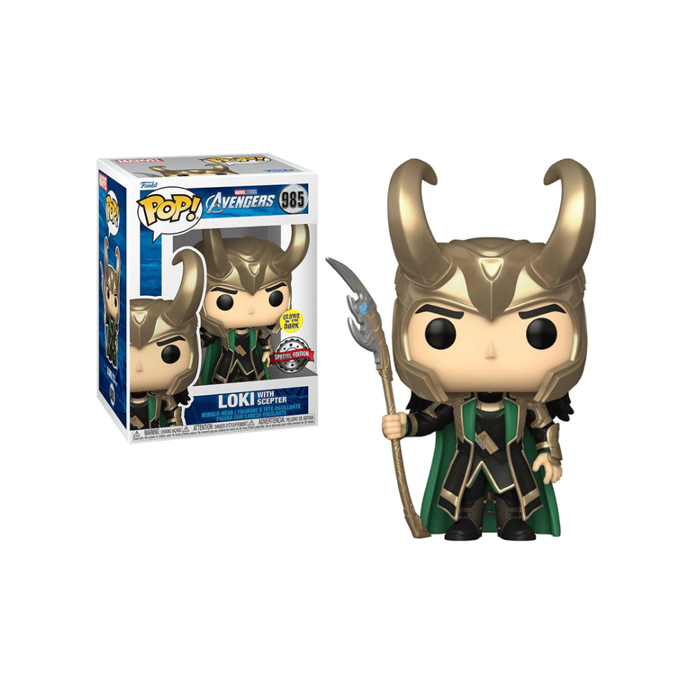 Funko Pop - Marvel Avengers - Loki w Scepter - GITD Edicion Especial - Outlet