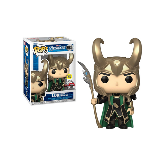 Funko Pop - Marvel Avengers - Loki w Scepter - GITD Edicion Especial