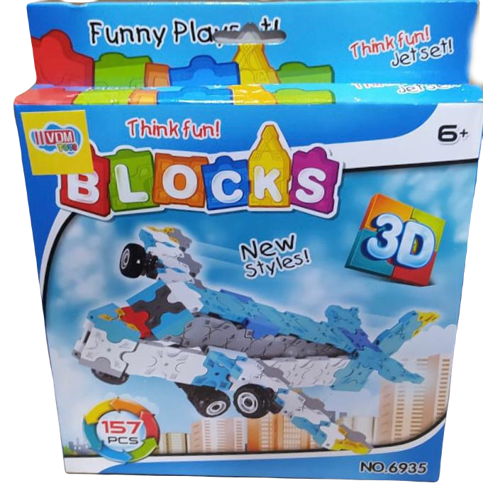 Juguete - Bloques - Caja de Bloques 3D de 157 Piezas