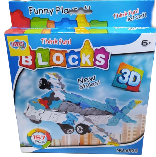 Juguete - Bloques - Caja de Bloques 3D de 157 Piezas