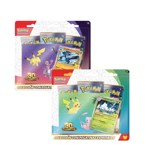 TCG Pokémon - Celebración 30th - Colección con pegatinas especiales Sobres X3 - (Español)