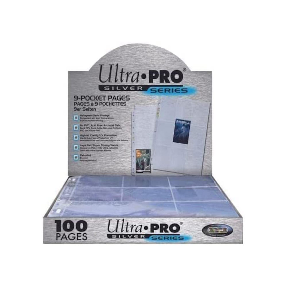 Accesorios TCG -  Caja de Hojas para Portafolio / Binder 3 anillos - 9 Bolsillos - Ultra Pro (Silver Series)