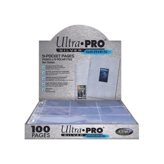 Accesorios TCG -  Caja de Hojas para Portafolio / Binder 3 anillos - 9 Bolsillos - Ultra Pro (Silver Series)