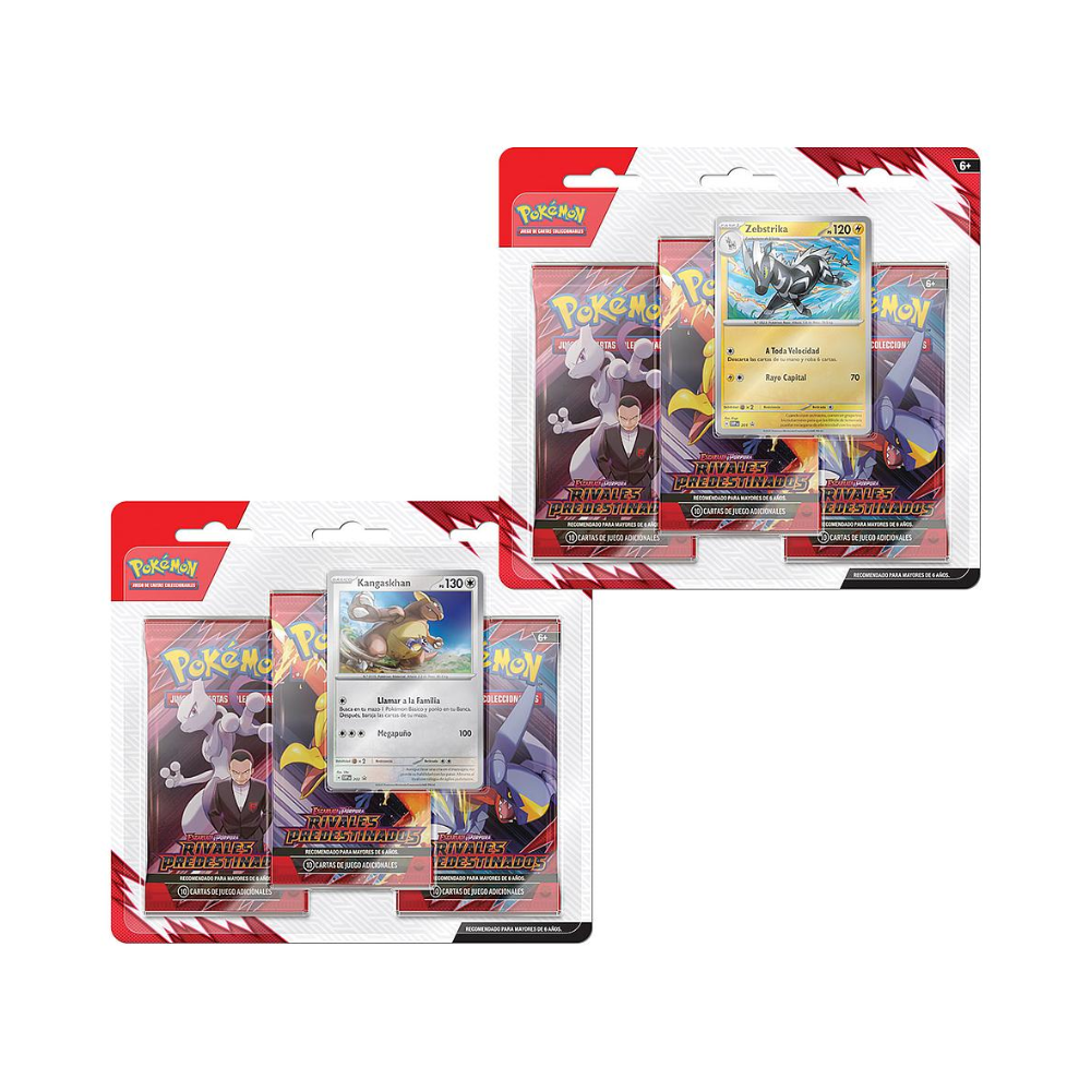 TCG Pokémon – Blíster X3 Sobres – Rivales Predestinados – Español
