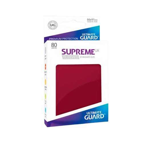 TCG Accesorio - Fundas para 80 Cartas (Sleeves) Supreme UX Color Borgoña   - Tamaño Estandar - Ultimate Guard
