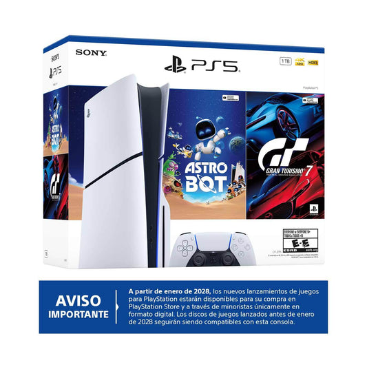 Consola - Playstation 5 Slim HW 2115 de Disco + Astro Bot + Gran Turismo 7