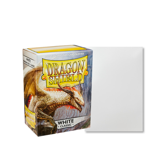 TCG Accesorio - Fundas Blancas para 100 Cartas (Sleeves) - Tamaño Standard - Dragon Shield