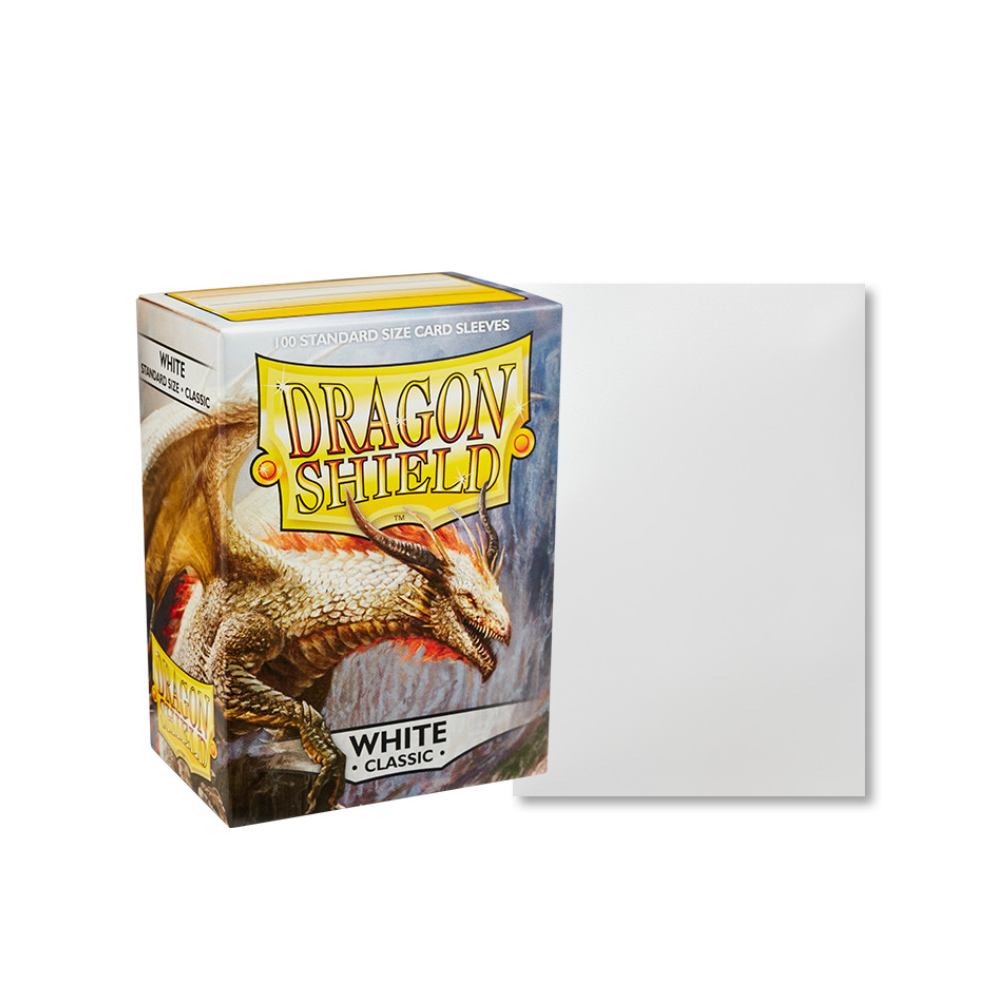 TCG Accesorio - Fundas Blancas para 100 Cartas (Sleeves) - Tamaño Standard - Dragon Shield