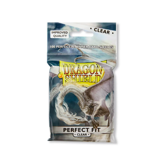 TCG Accesorio - Fundas Transparentes Perfcet FIT para 100 Cartas (Sleeves) - Tamaño Standard - Dragon Shield