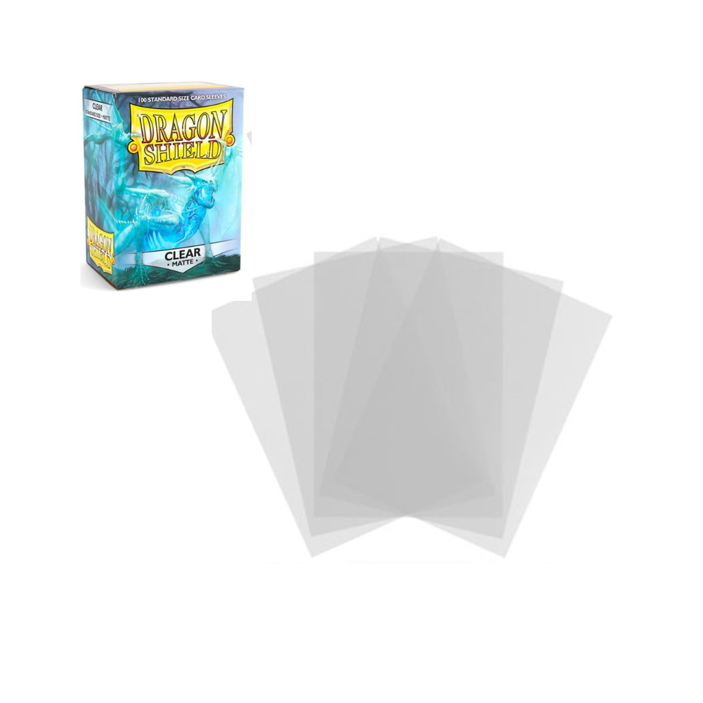 TCG Accesorio - Fundas Transparentes Mate para 100 Cartas (Sleeves) - Tamaño Standard - Dragon Shield