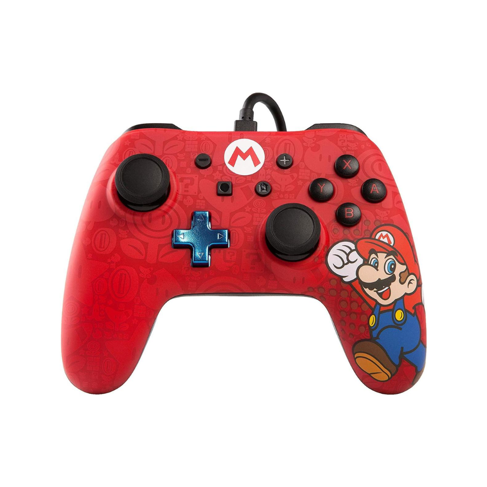 Accesorio - Switch - Control Alambrico Super Mario Rojo y Azul - Power A