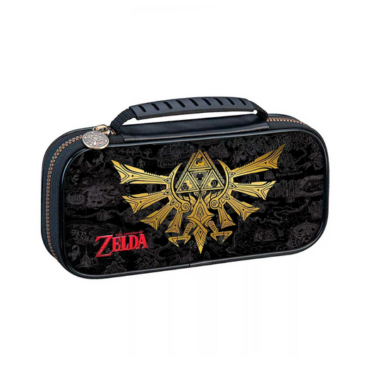 Accesorio - Switch - Estuche Duro Negro Emblema Hyrule - RDS Game Traveler Deluxe