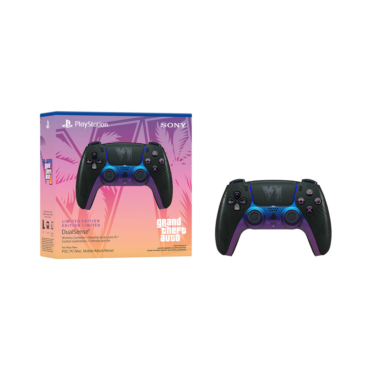 Accesorio - PS5 - Control Dualsense®: Grand Theft Auto VI Black Limited Edition - PlayStation