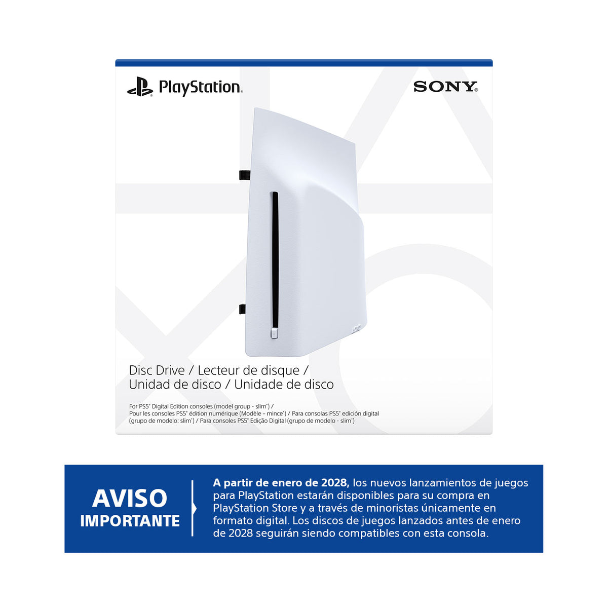 Accesorio - PS5 - Unidad de disco para version Digital (Slim/Pro) - PlayStation