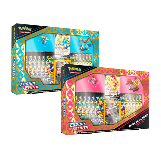 TCG Pokémon  - Corona Zenith Caja Premium Shiny Zacian, Zamazenta (Español)
