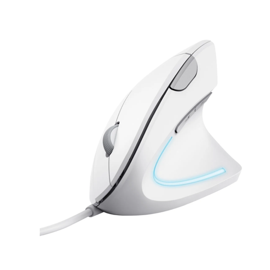 Accesorio - Mouse Alambrico Verto Diseño Vertical Blanco - Trust