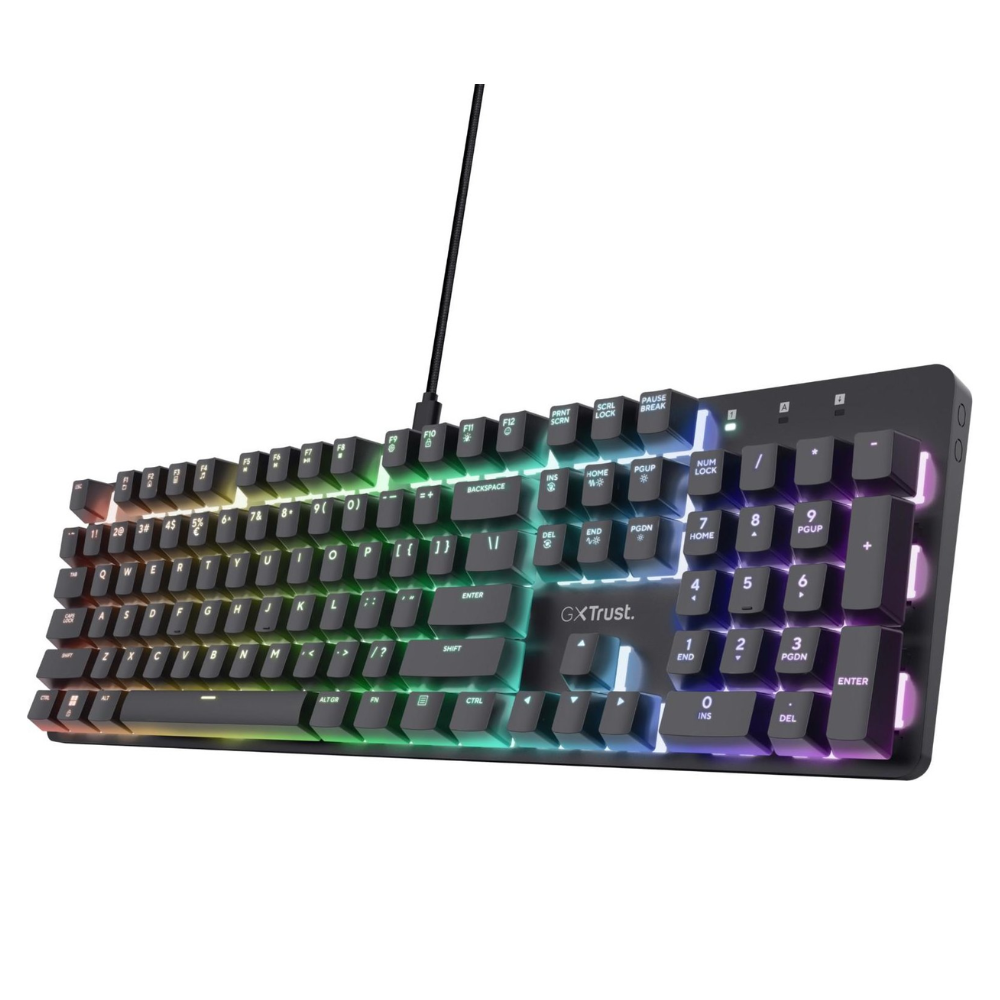Accesorio - Teclado Alambrico Gamer GXT 871 Zora Mecanico Negro - Trust