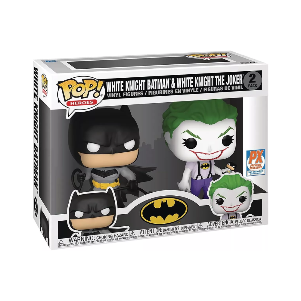 Funko Pop - DC Comics  - White Knight Batman & White Knight The Joker - Edicion Especial - PX Exclusive