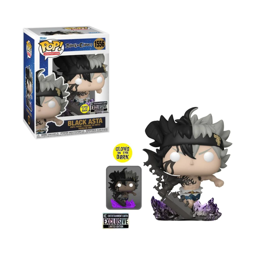 Funko Pop  - Black Clover - Black Asta (Glow in the Dark Entertaiment Earth Exclusive) - Special Edition
