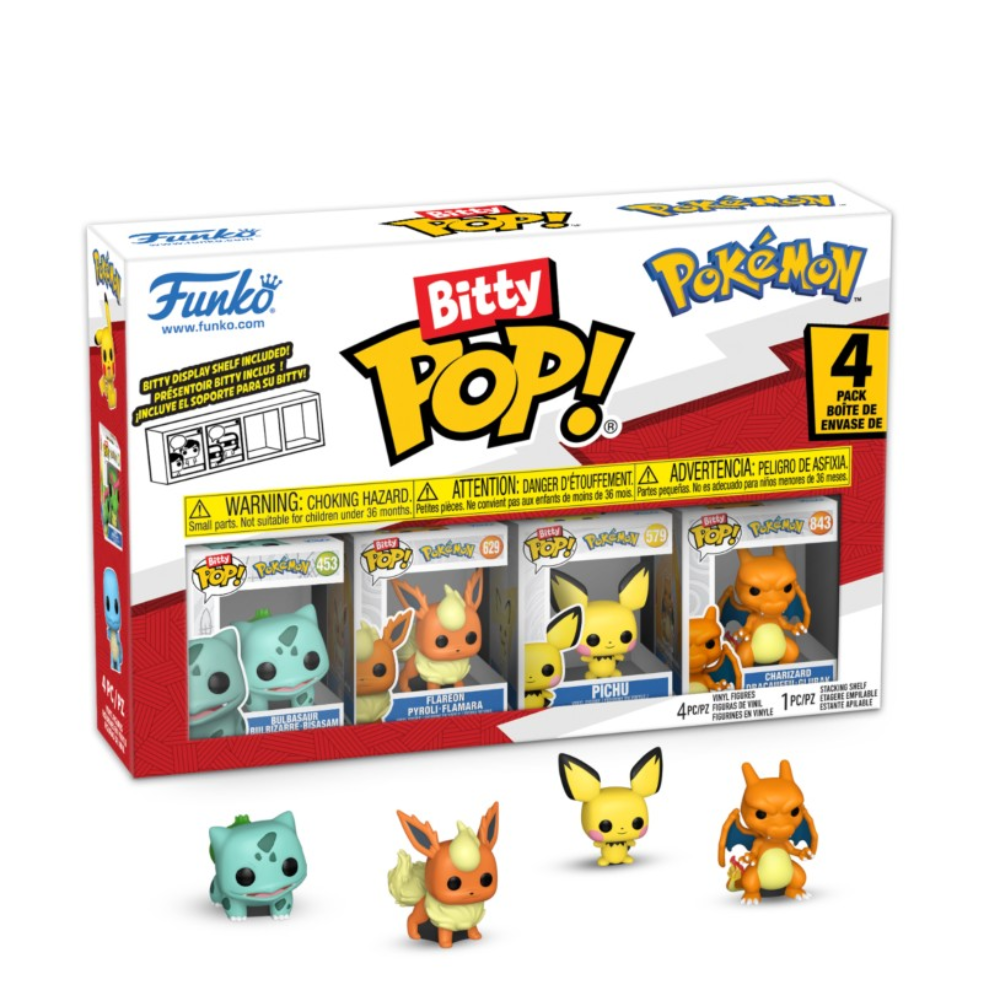 Funko Bitty Pop - Pokémon - Bulbasaur, Flareon, Pichu, Charizard