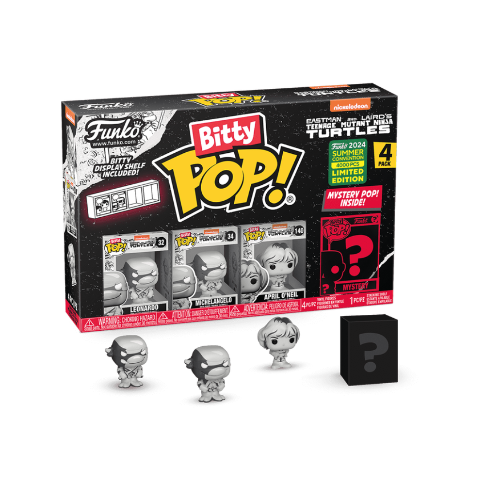 Funko - Bitty Pop - Teenage Mutant Ninja Turtles  - Donatello 4Pk  - Black and White Color - SDCC 2024 Convention