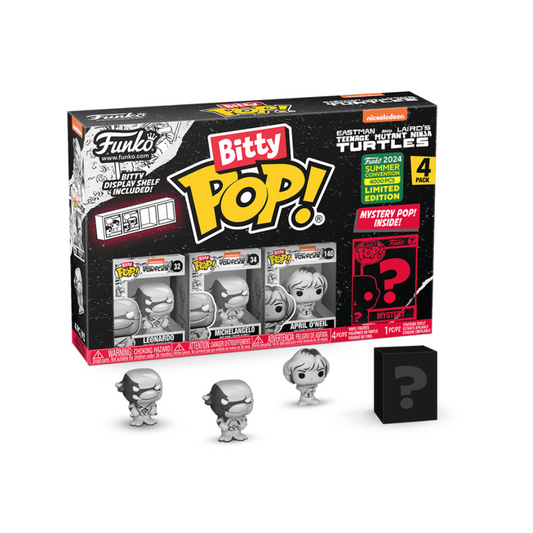 Funko - Bitty Pop - Teenage Mutant Ninja Turtles  - Donatello 4Pk  - Black and White Color - SDCC 2024 Convention