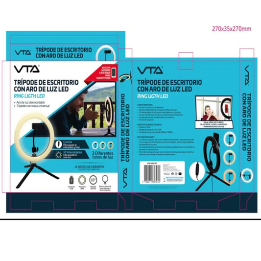 Tripode Para Escritorio Con Soporte Para Smarphone Aro De Luces