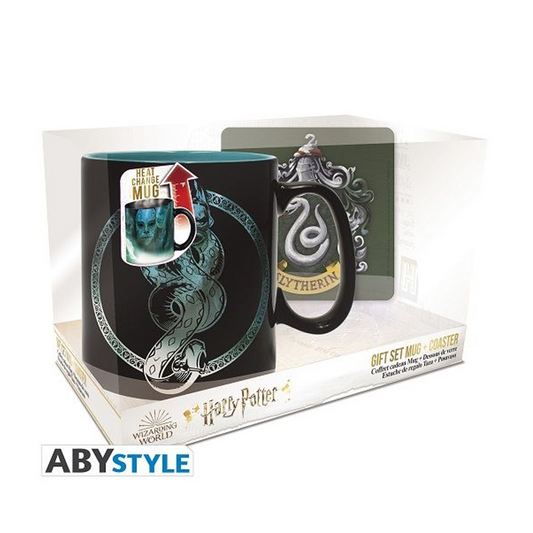 AbyStyle - Harry Potter - Mug Magico y Posavasos de Slytherin