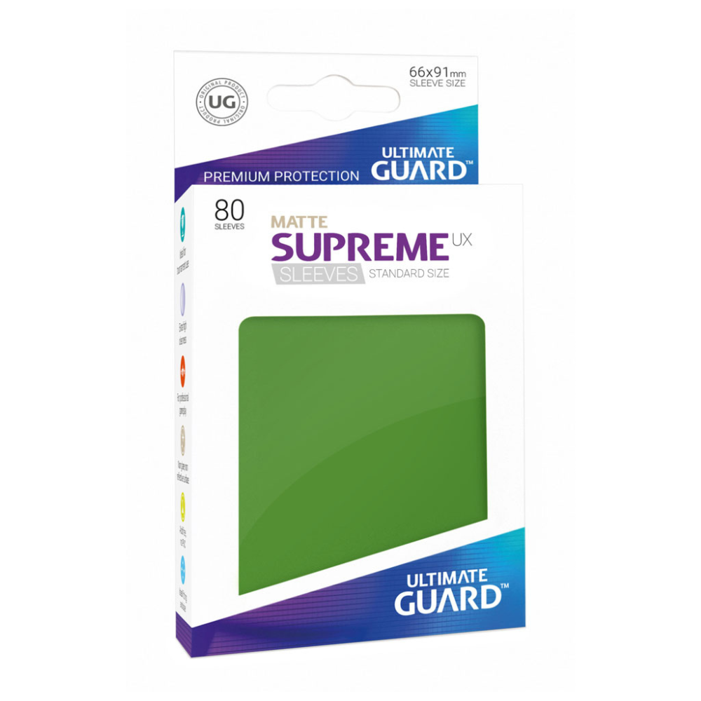 TCG Accesorio - Sleeves Ultimate Guard Verde Mate  para 80 Cartas   - Tamaño Estandar