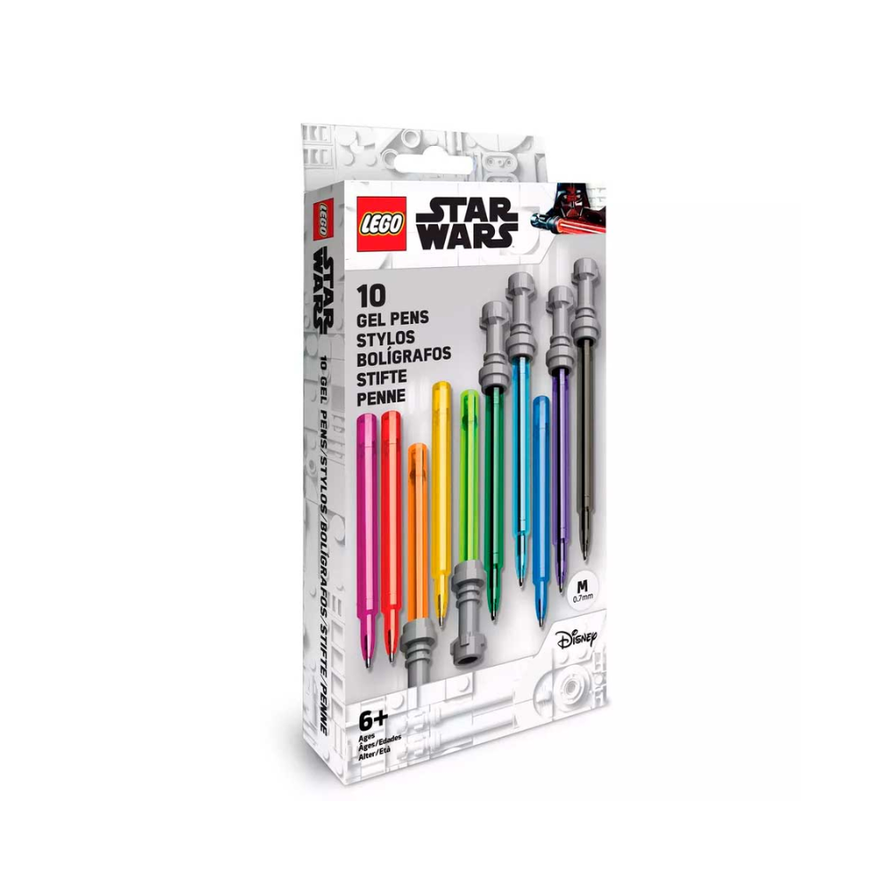 Lego Iconic - Esferos Star Wars Sables de Luz Gel X10 Unidades