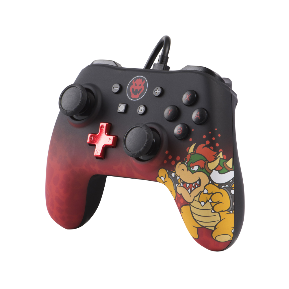 Accesorio - Switch  - Control Alambrico Bowser Rojo Negro - Power A